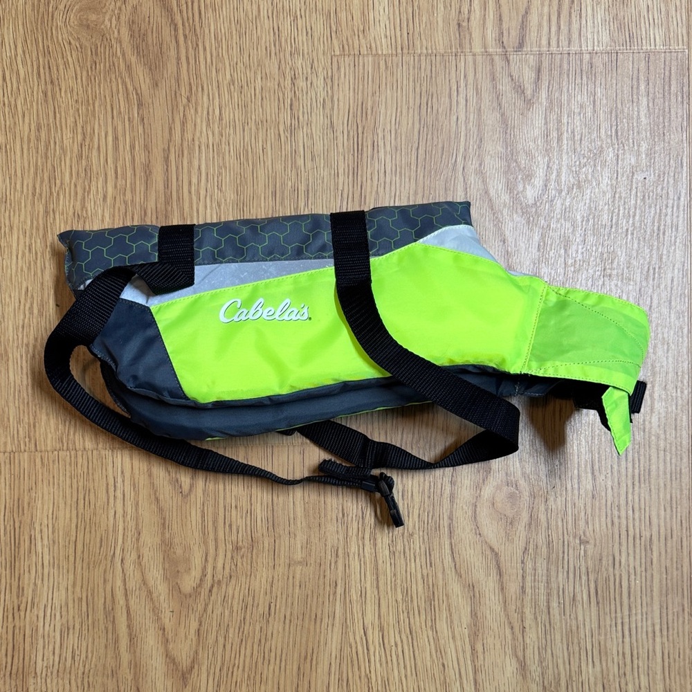 Cabela's Bright Green and Gray Pet Life Vest